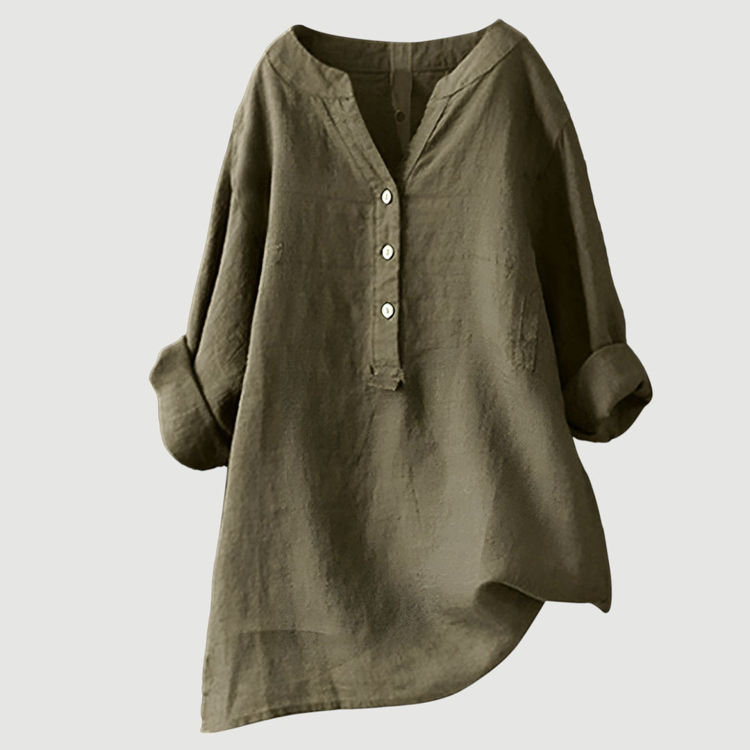 Mélina | Blouse Boutonnée en Lin Léger