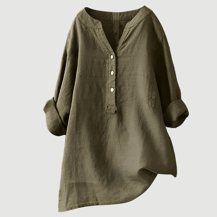 Mélina | Blouse Boutonnée en Lin Léger