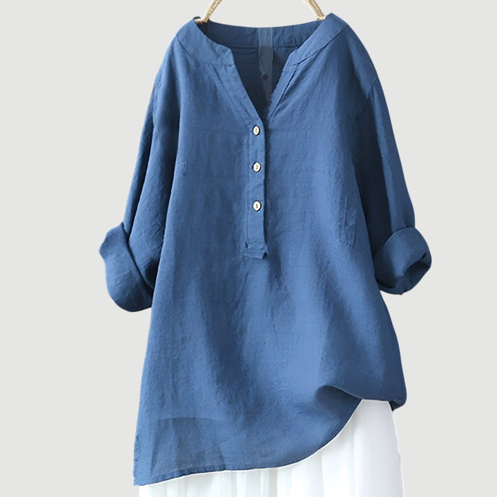 Mélina | Blouse Boutonnée en Lin Léger