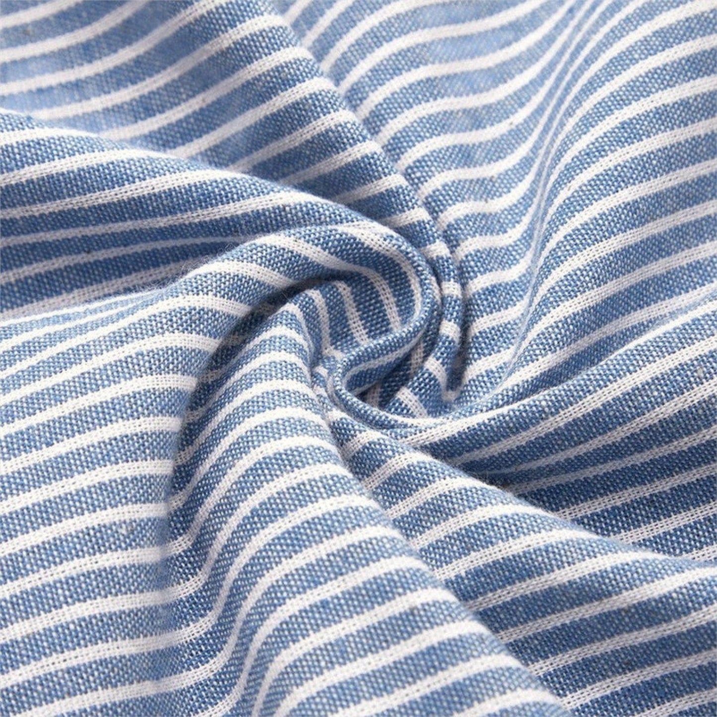 Élise – Robe midi rayée en coton doux