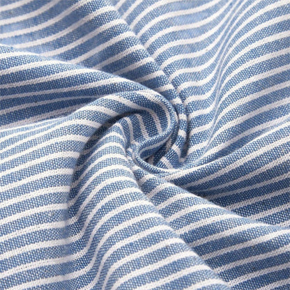 Élise – Robe midi rayée en coton doux