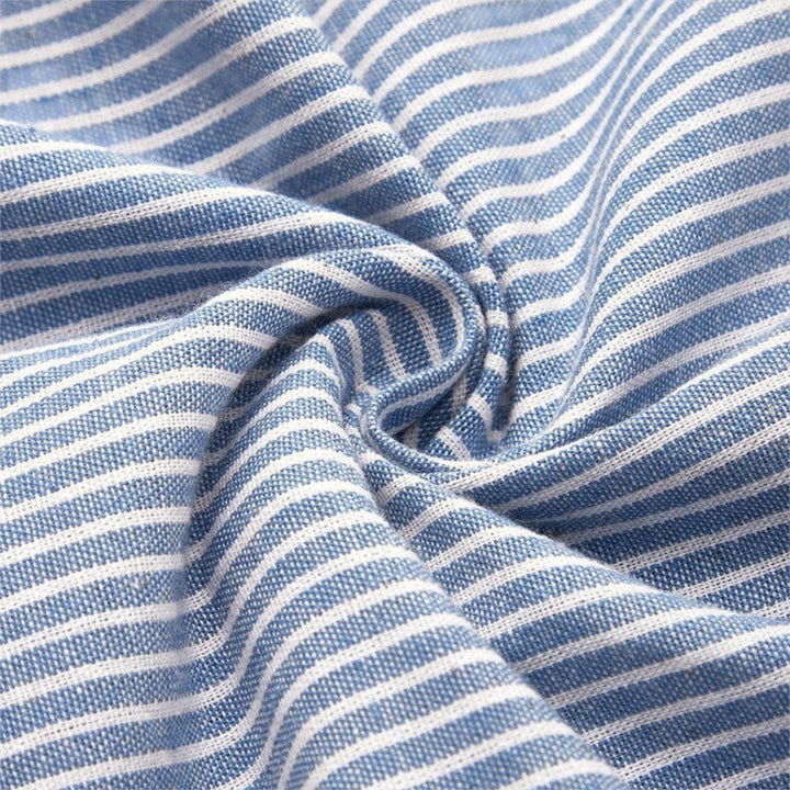 Élise – Robe midi rayée en coton doux