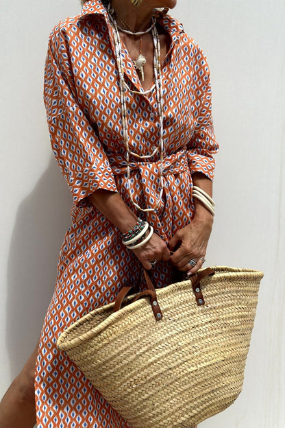 Anne - Robe élégante chemise à carreaux