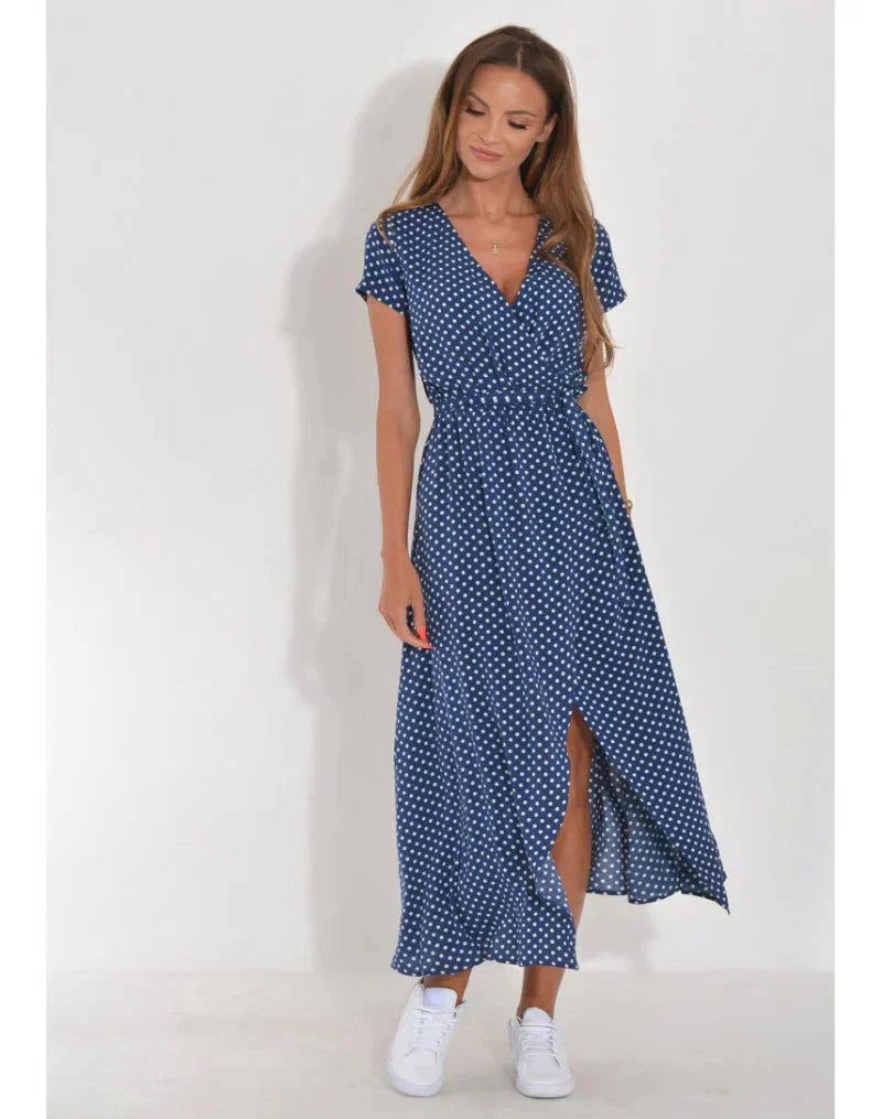 Serelina | Robe élégante à décolleté en V avec effet ventre plat