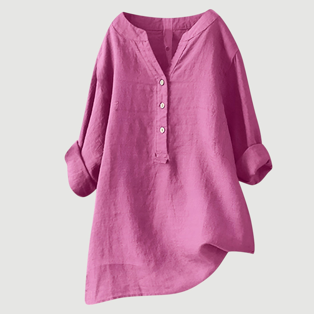 Mélina | Blouse Boutonnée en Lin Léger